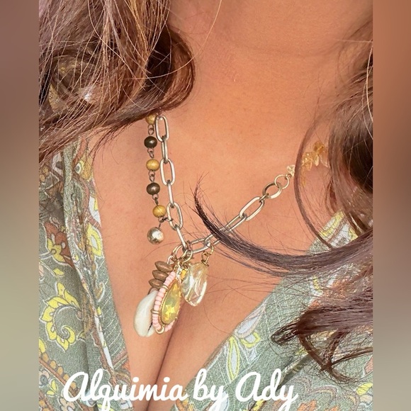 Bohemian Multi-Color Beaded Necklace citrine - Picture 1 of 9